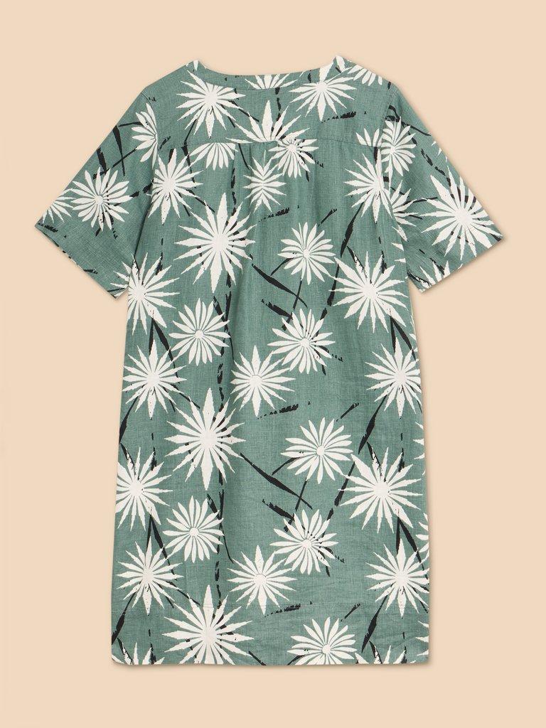 June Shift PRINT in Stuff | GREEN Dress Linen White