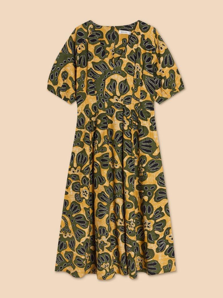 Kate Linen Blend Dress in CHART PR - FLAT FRONT