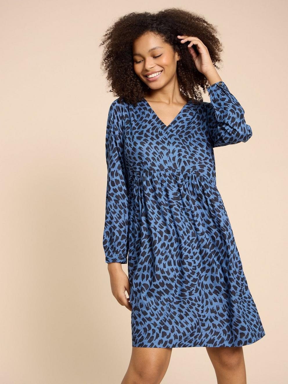 Penelope Eco Vero Print Dress in BLUE PR - LIFESTYLE