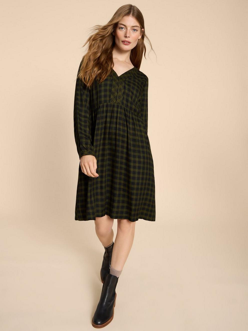 Penelope Print Eco Vero Dress in GREEN MLT - LIFESTYLE