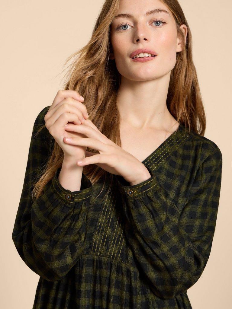 Penelope Print Eco Vero Dress in GREEN MULTI | White Stuff