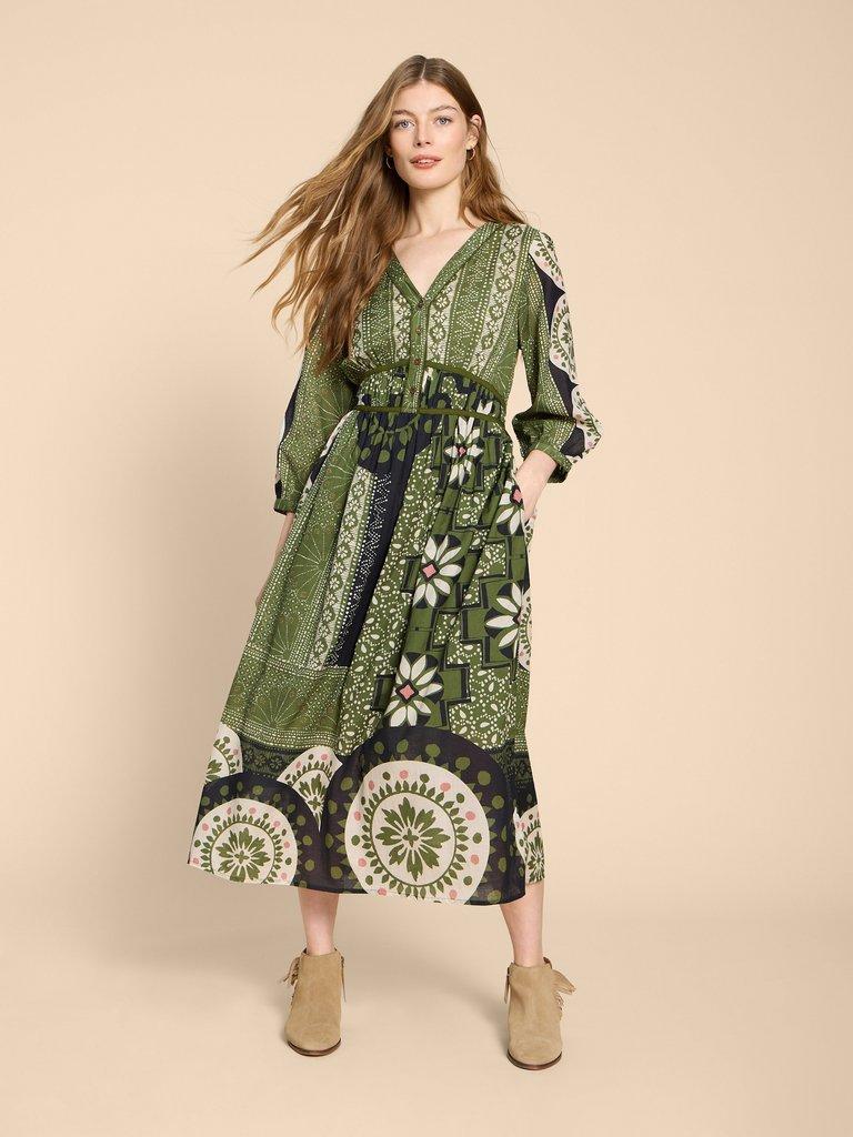 Jenna Midi Dress in GREEN PR - LIFESTYLE