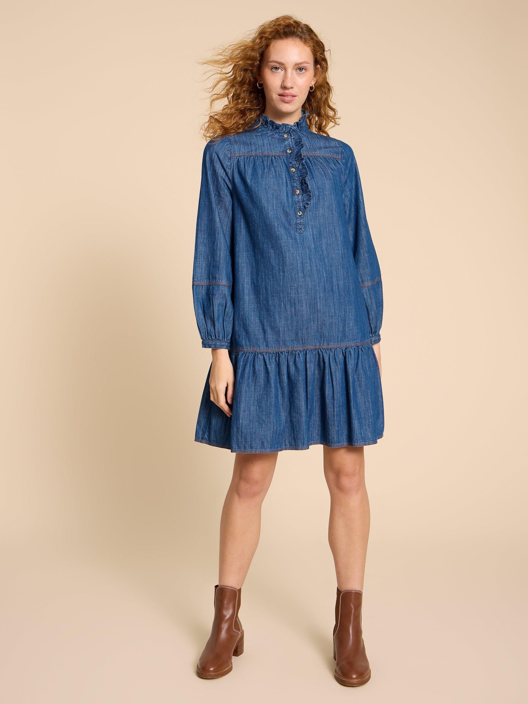 Long sleeve denim outlet dress