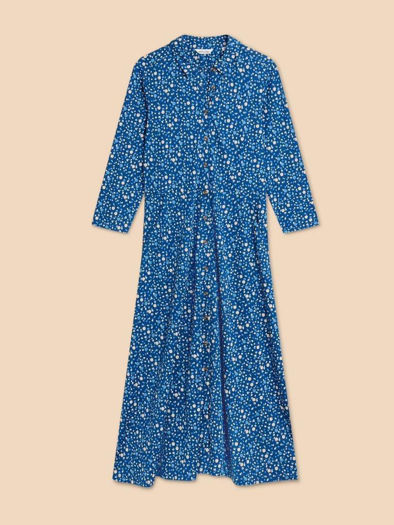 Rua Print Shirt Dress in NAVY PR - FLAT FRONT