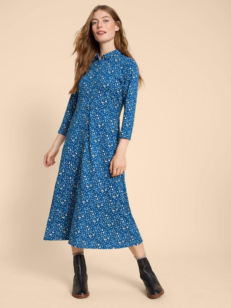 Rua Print Shirt Dress in NAVY PR - LIFESTYLE