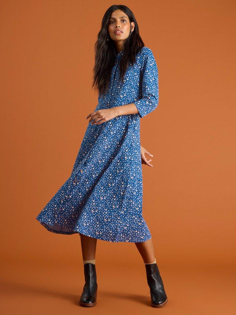 Rua Print Shirt Dress in NAVY PR - MIXED