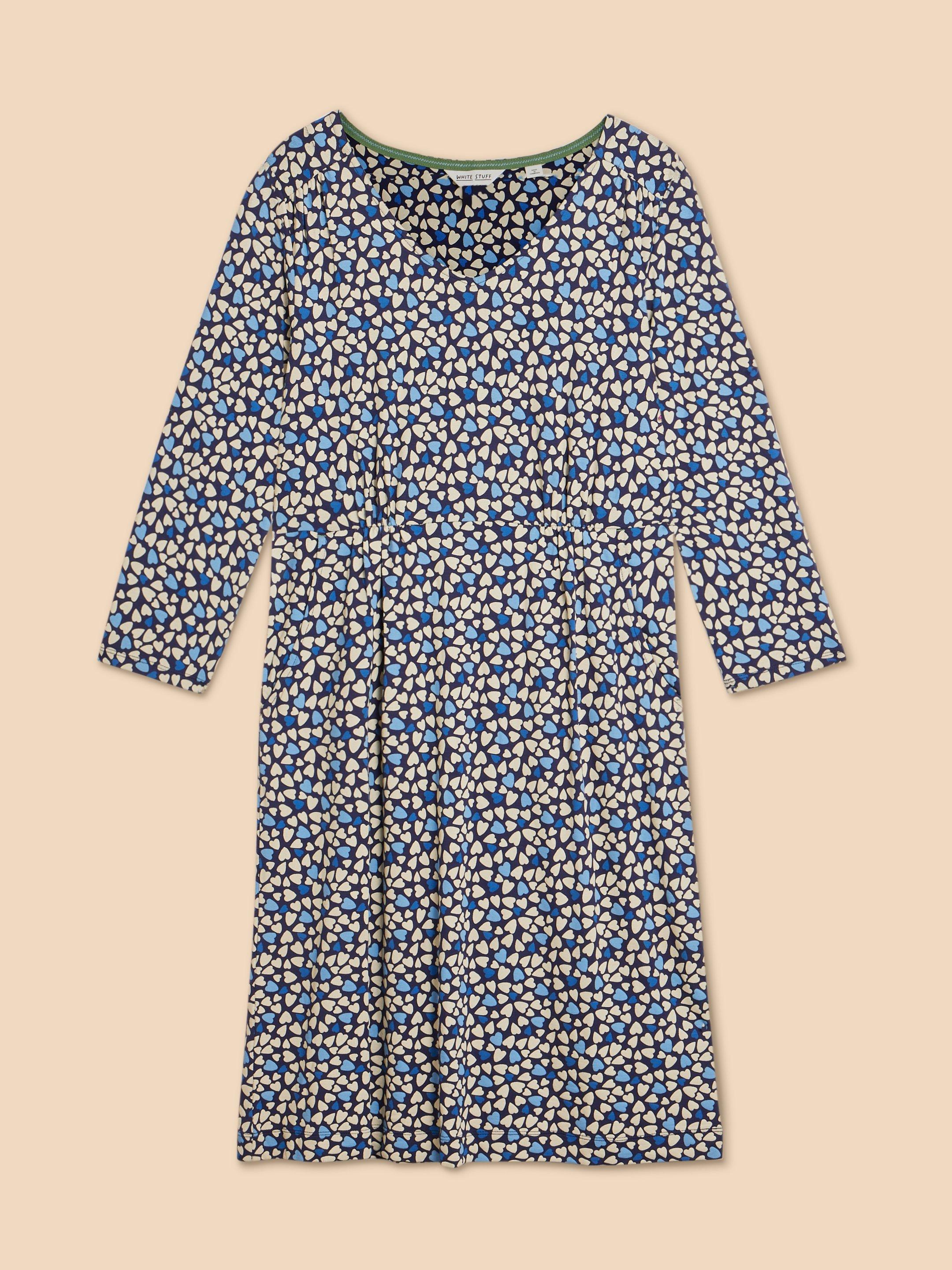 Tallie Printed Dress in BLUE PRINT | White Stuff