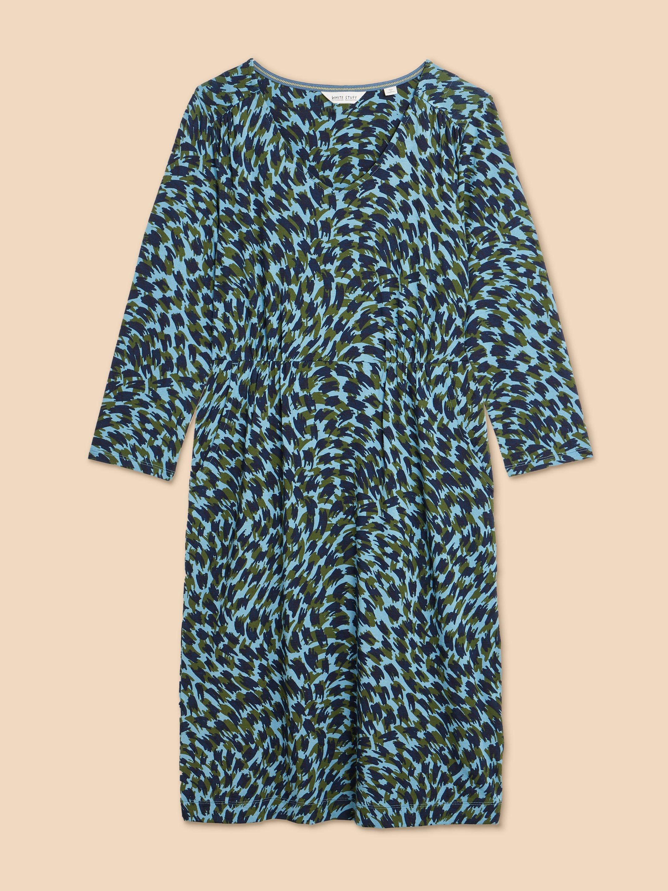 Tallie Printed Dress in TEAL PR - FLAT FRONT