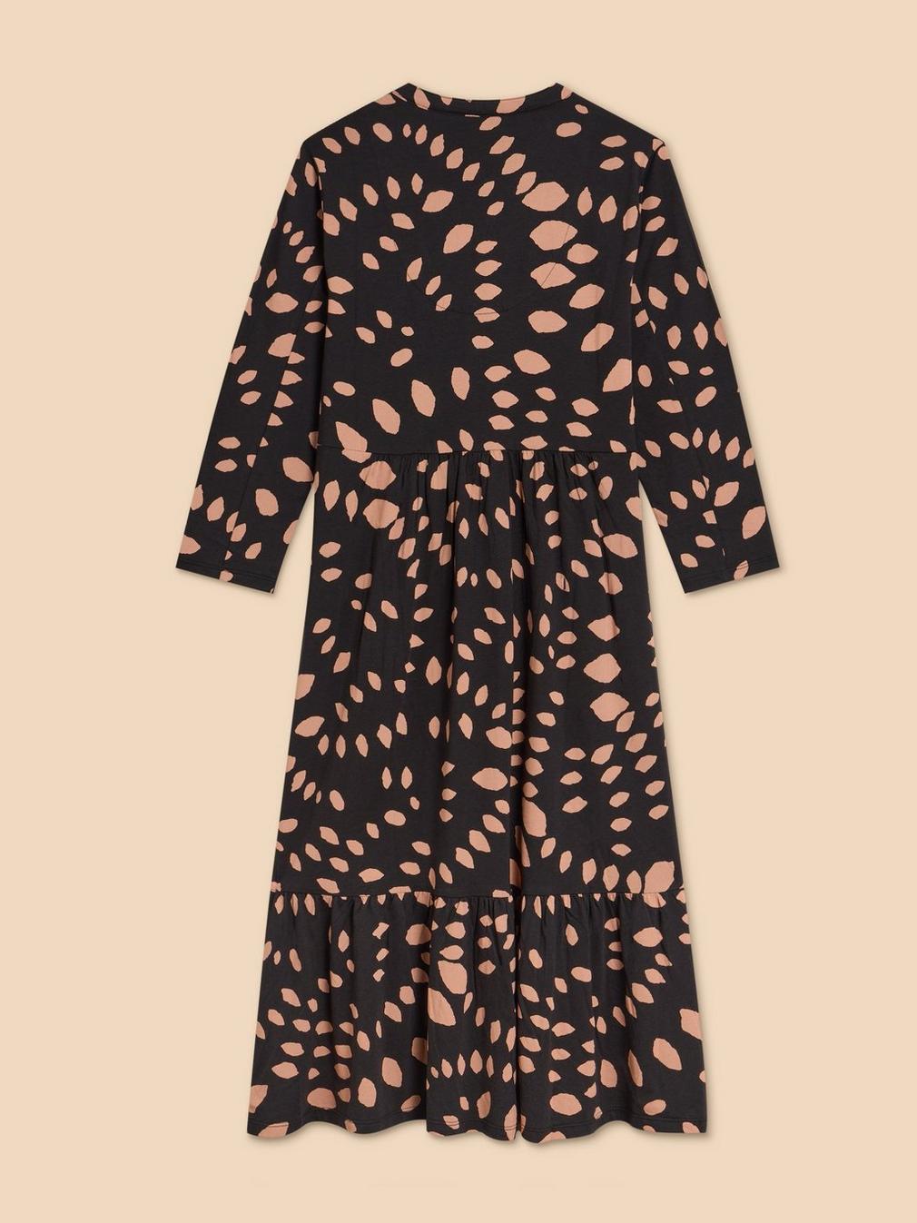 Naya Print Jersey Dress in BLK PR - FLAT BACK