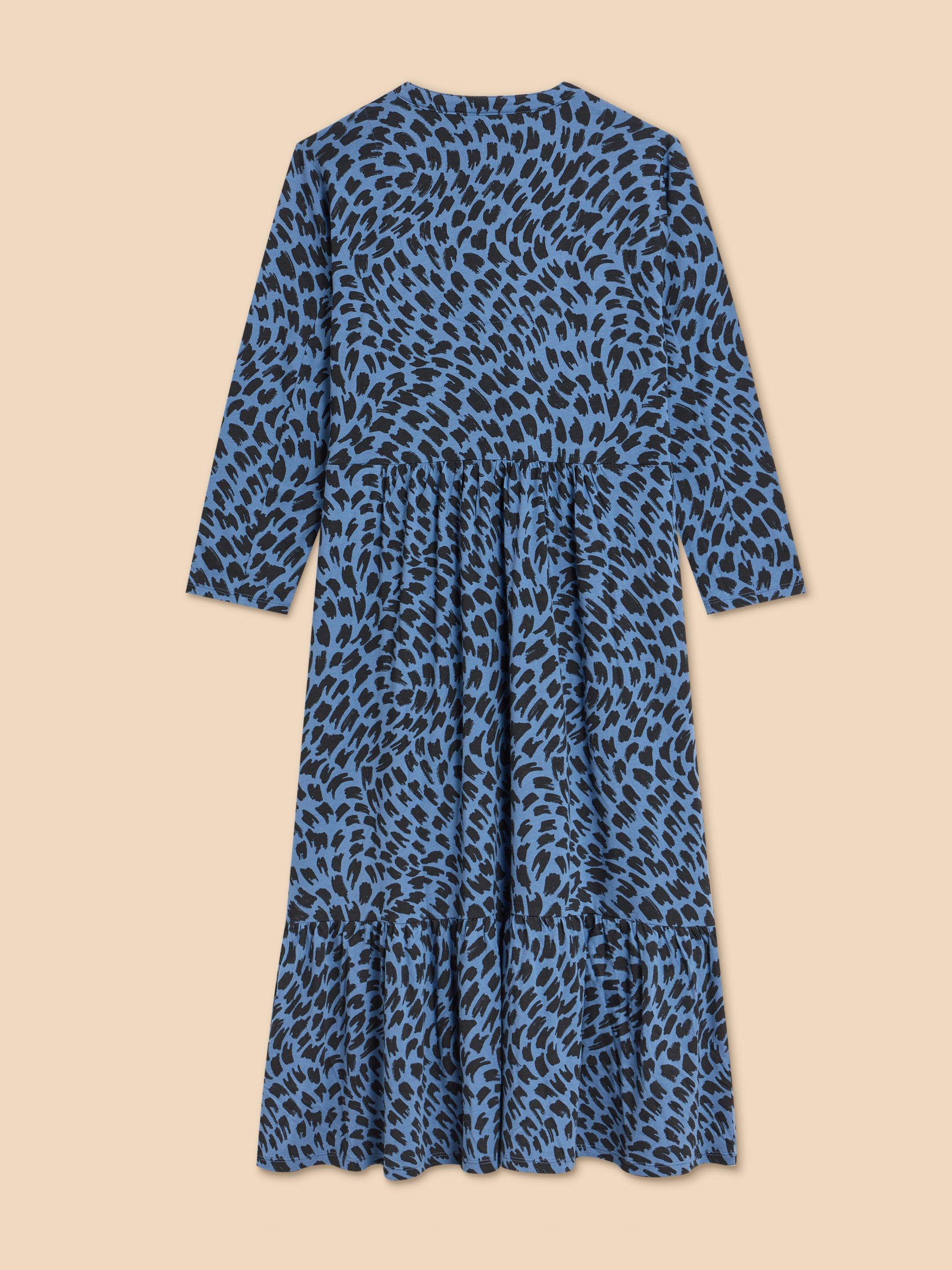 Naya Print Jersey Dress in BLUE PR - FLAT BACK