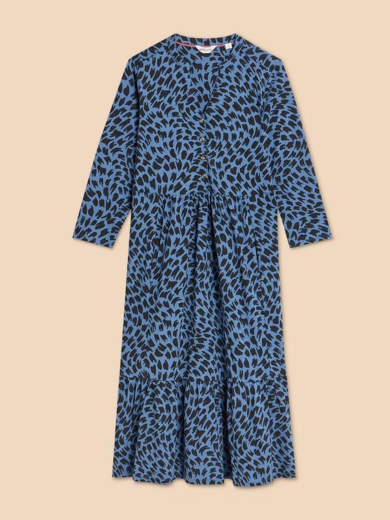 Naya Print Jersey Dress in BLUE PR - FLAT FRONT