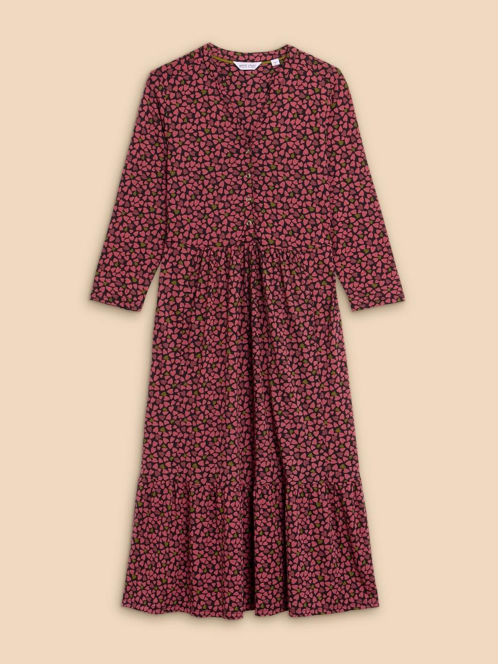 Naya Print Jersey Dress in PINK PR - FLAT FRONT