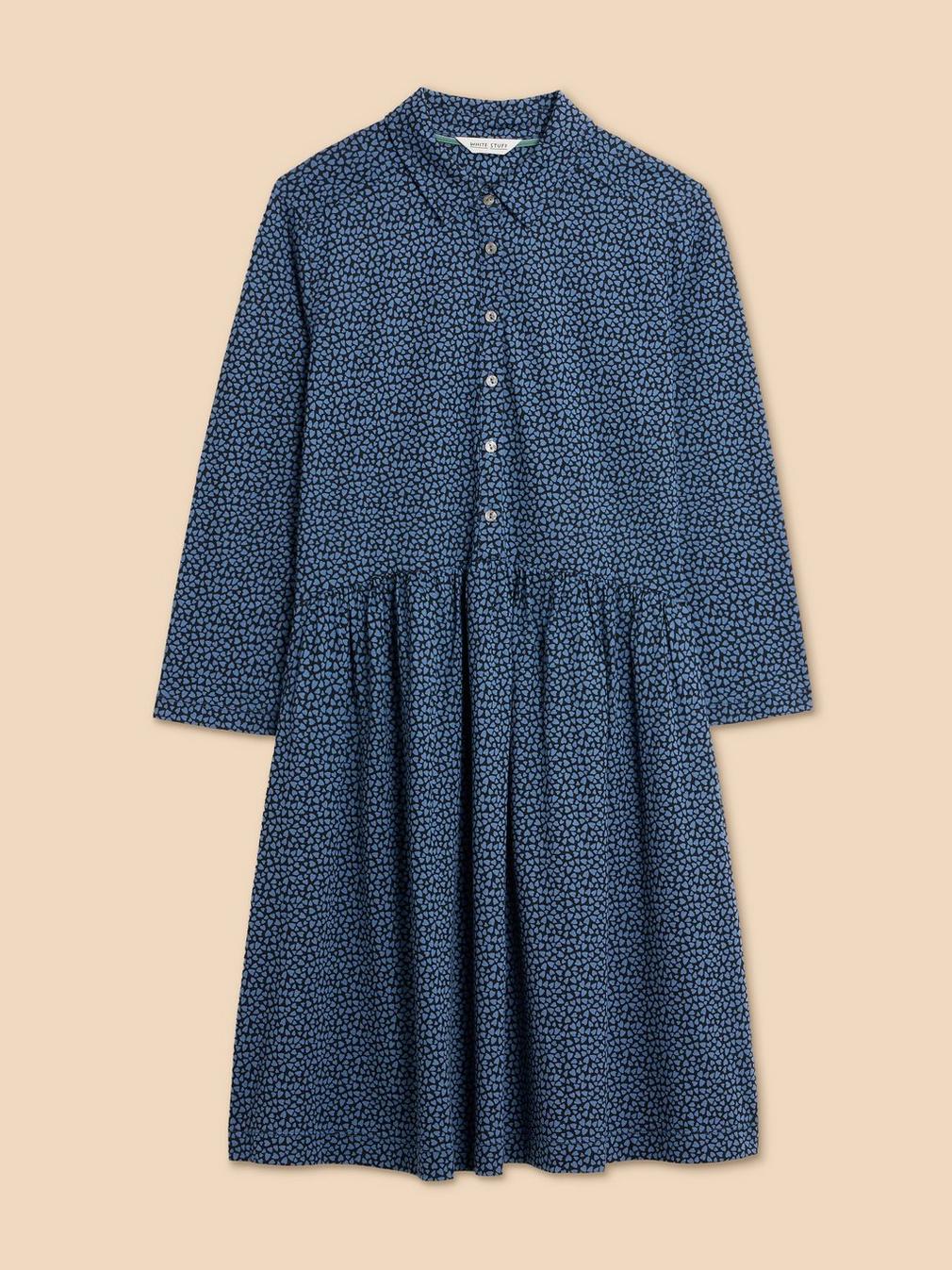 Everly Shirt Dress in BLUE PR - FLAT FRONT