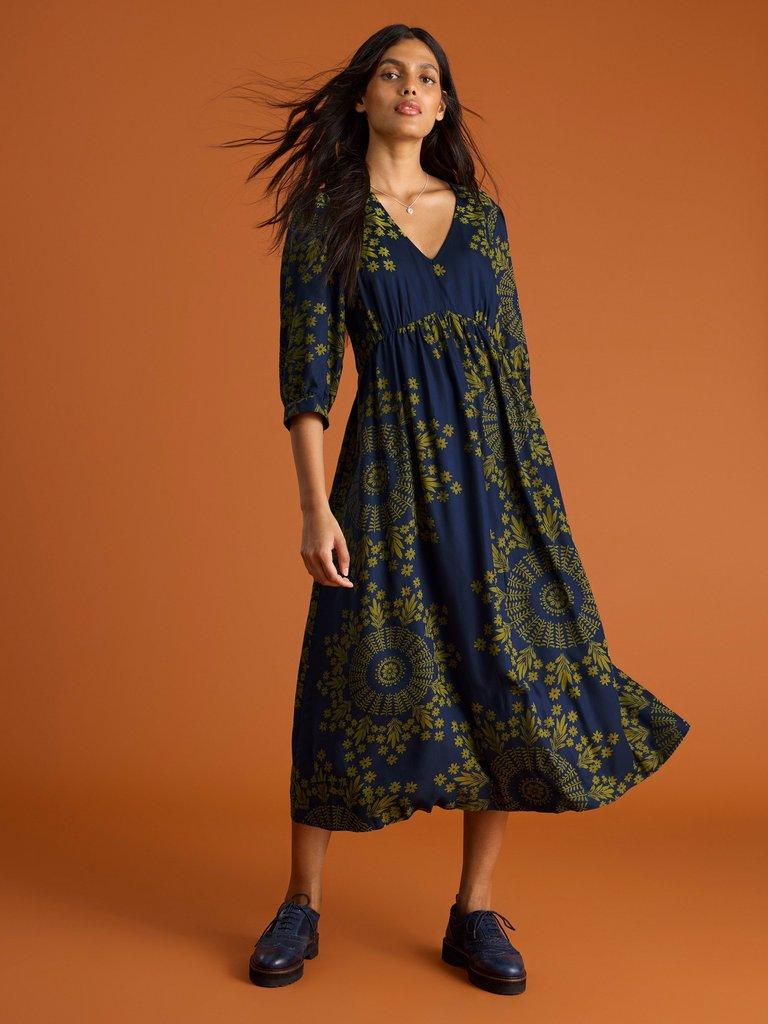 Lucy Eco Vero Dress in NAVY PR - MIXED