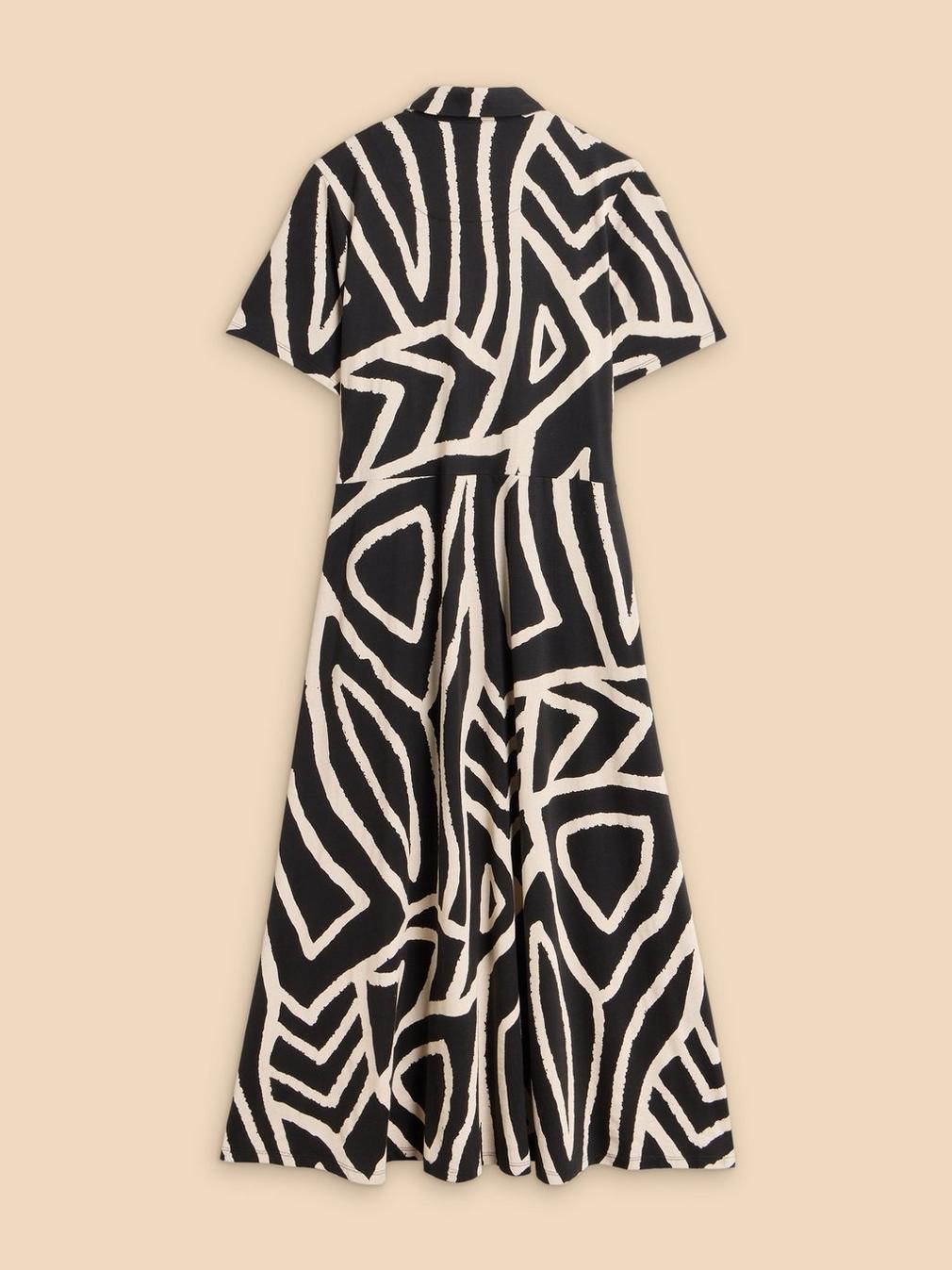 Rua Jersey Print Midi Dress in BLK MLT - FLAT BACK