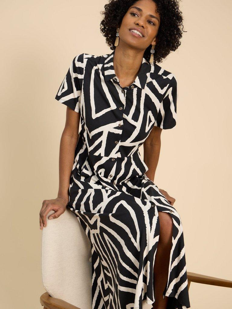 Printed midi dress with sleeves hotsell