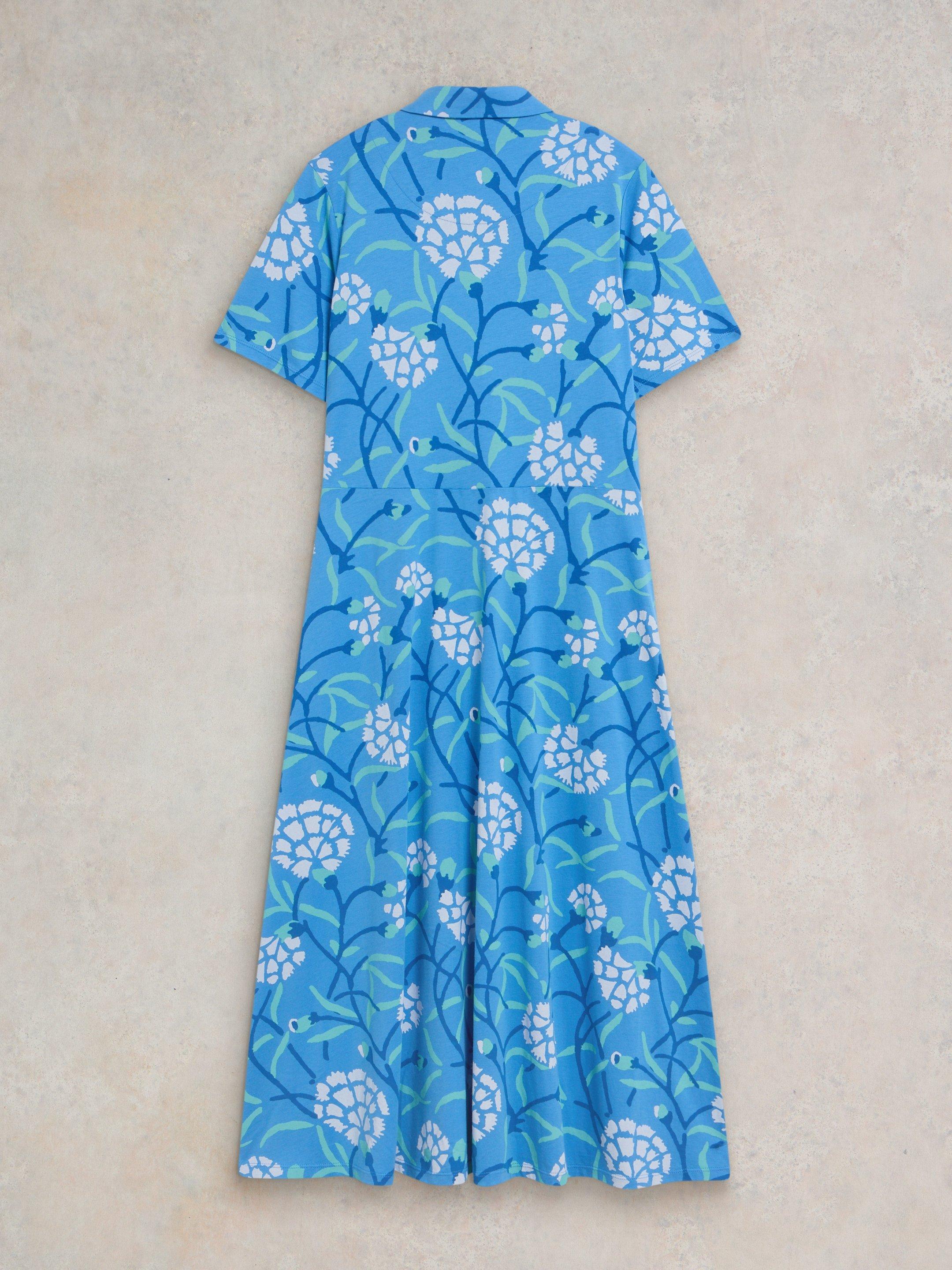 Rua Jersey Print Midi Dress in BLUE MLT - FLAT BACK