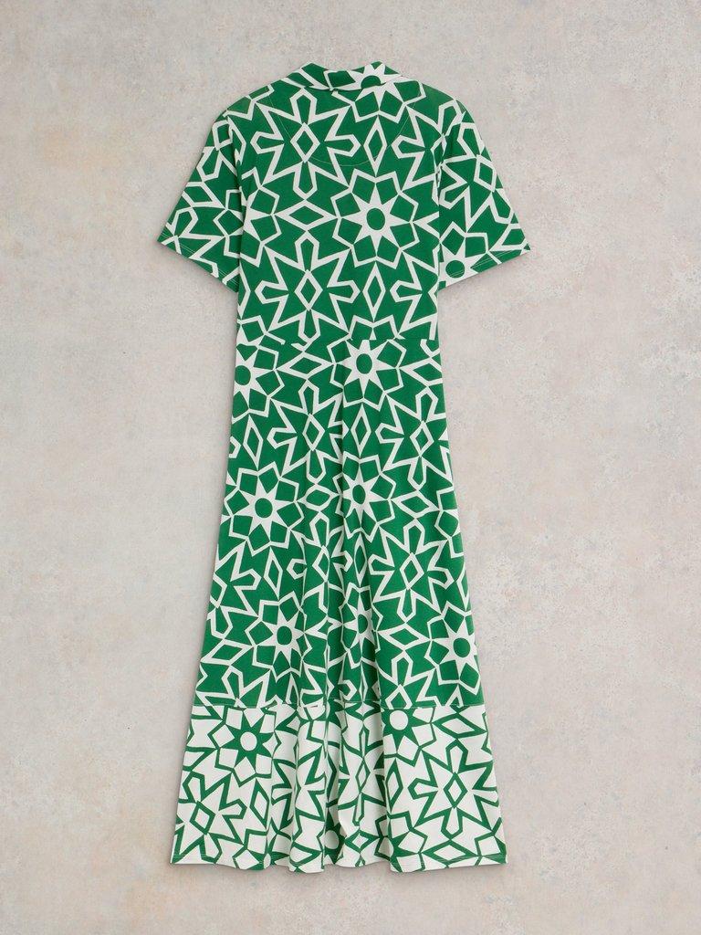 Rua Jersey Print Midi Dress in GREEN PR - FLAT BACK