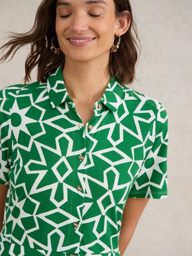 Rua Jersey Print Midi Dress in GREEN PRINT | White Stuff