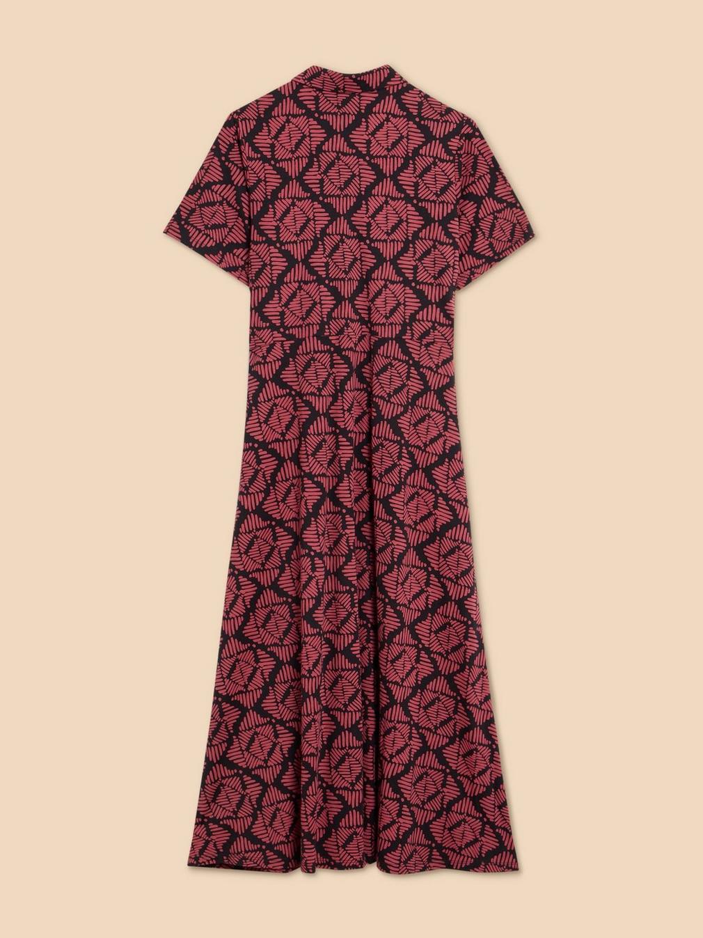 Rua Jersey Print Midi Dress in PINK PR - FLAT BACK