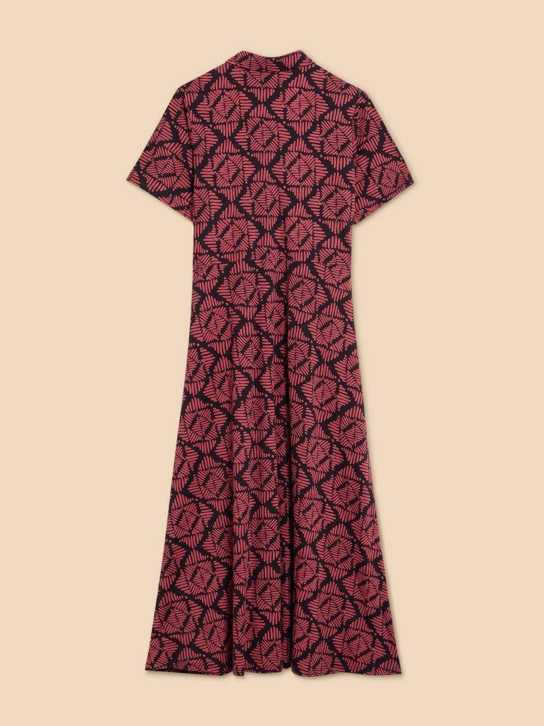 Rua Jersey Print Midi Dress in PINK PR - FLAT BACK