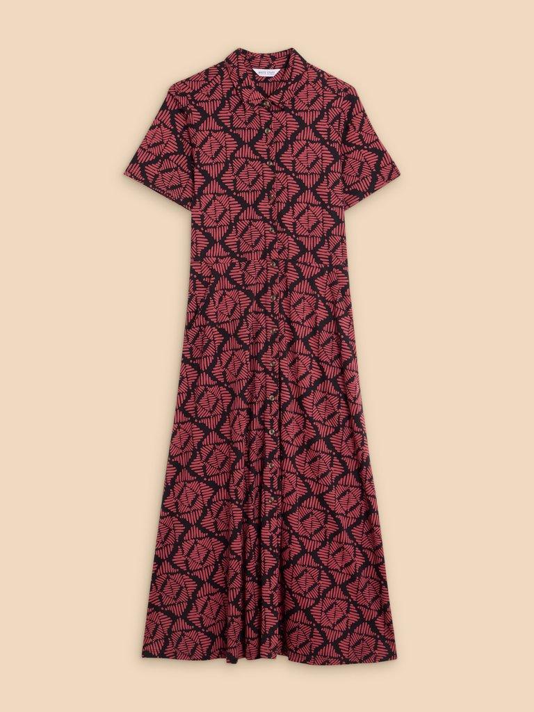 Rua Jersey Print Midi Dress in PINK PR - FLAT FRONT