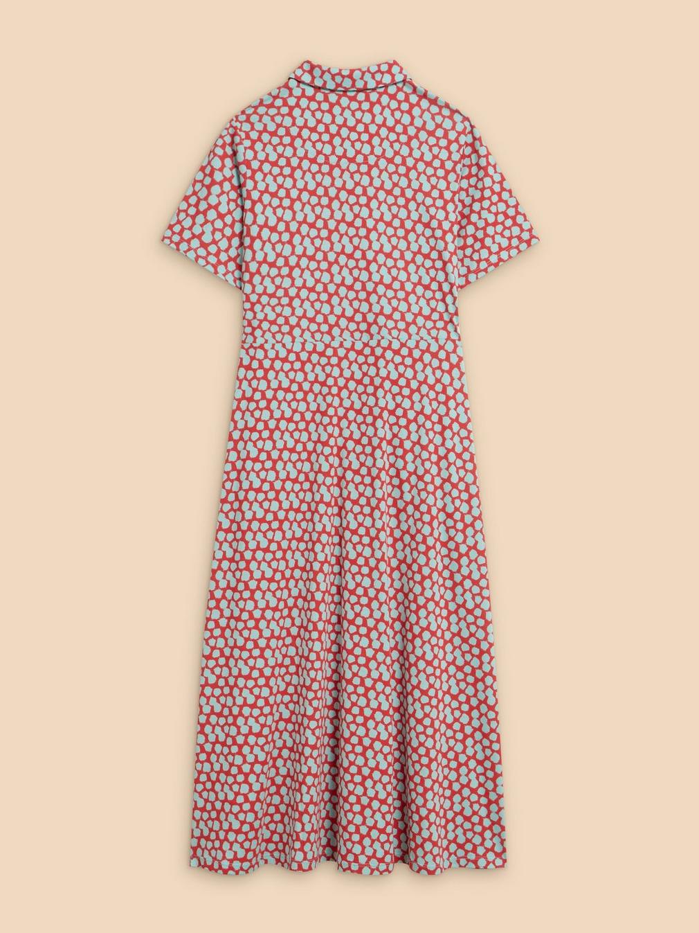 Rua Jersey Print Midi Dress in RED PR - FLAT BACK