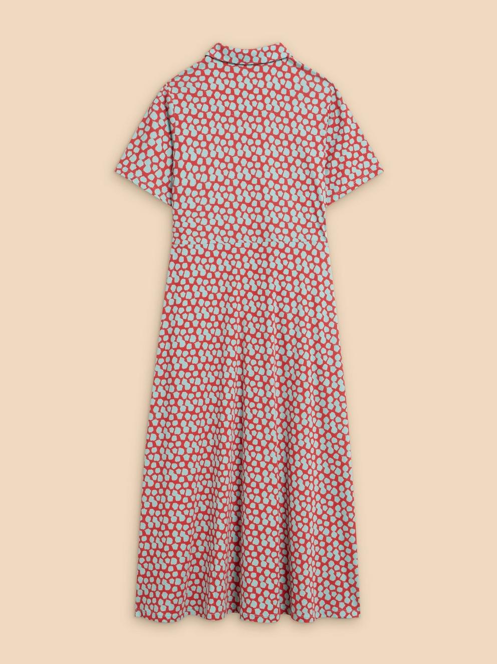 Rua Jersey Print Midi Dress in RED PR - FLAT BACK