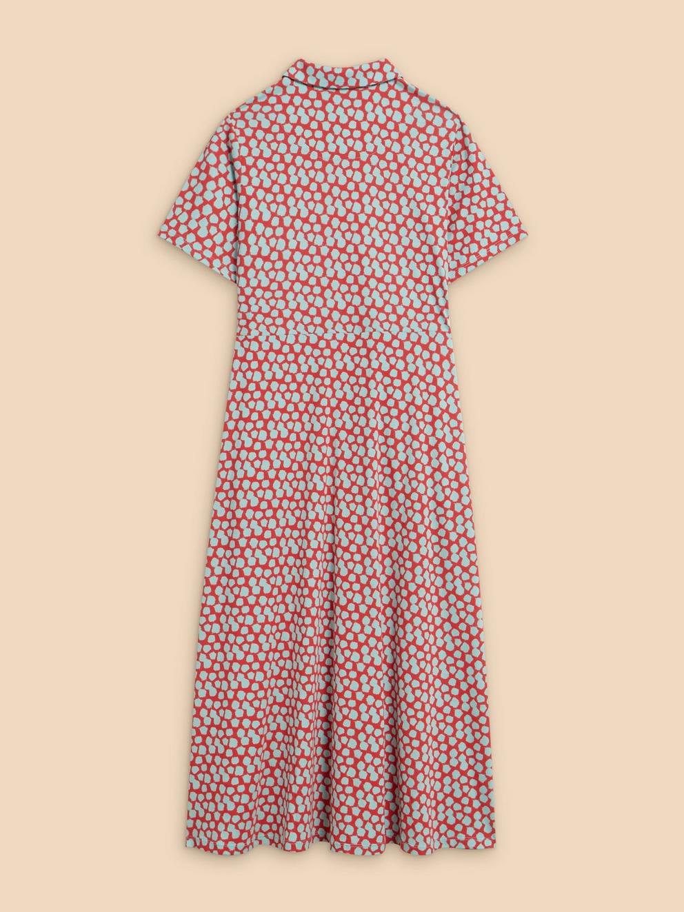 Rua Jersey Print Midi Dress in RED PR - FLAT BACK