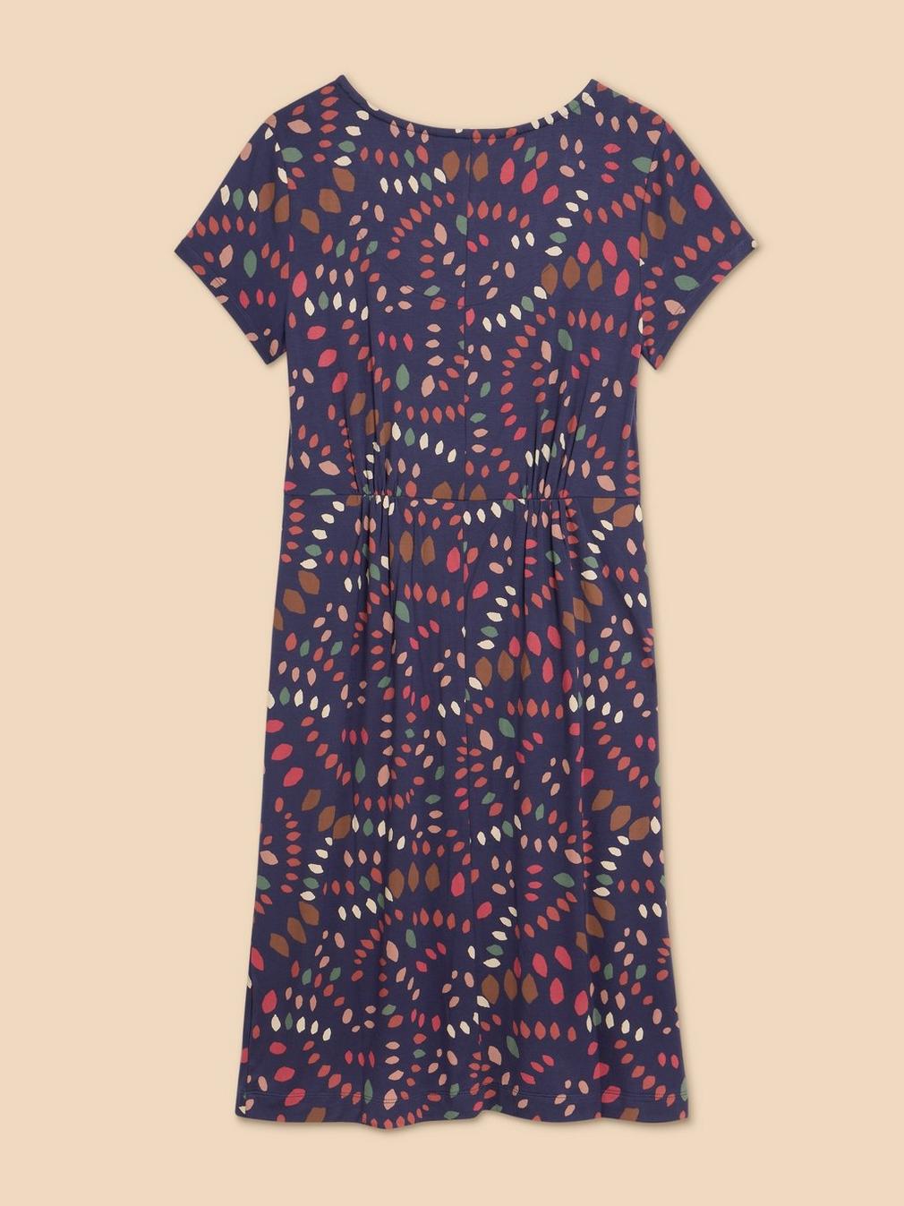 Tallie V Neck Jersey Dress in NAVY PR - FLAT BACK