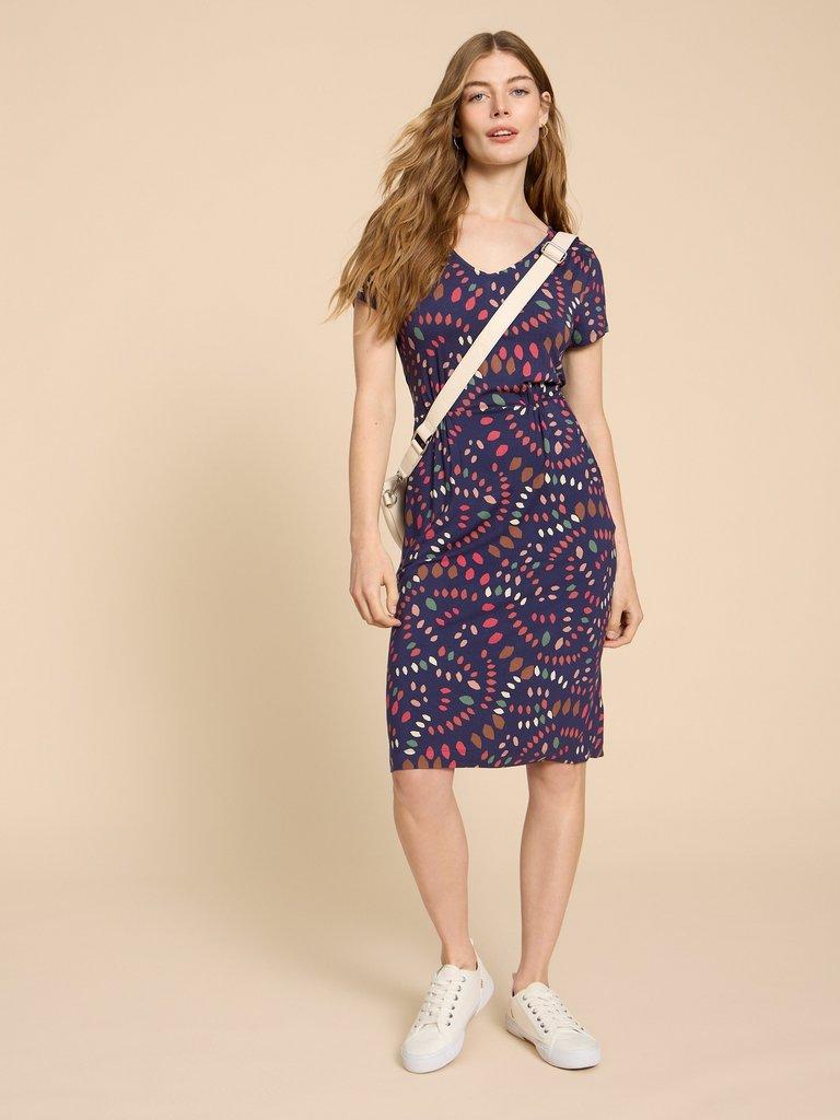 Tallie V Neck Jersey Dress in NAVY PR - LIFESTYLE