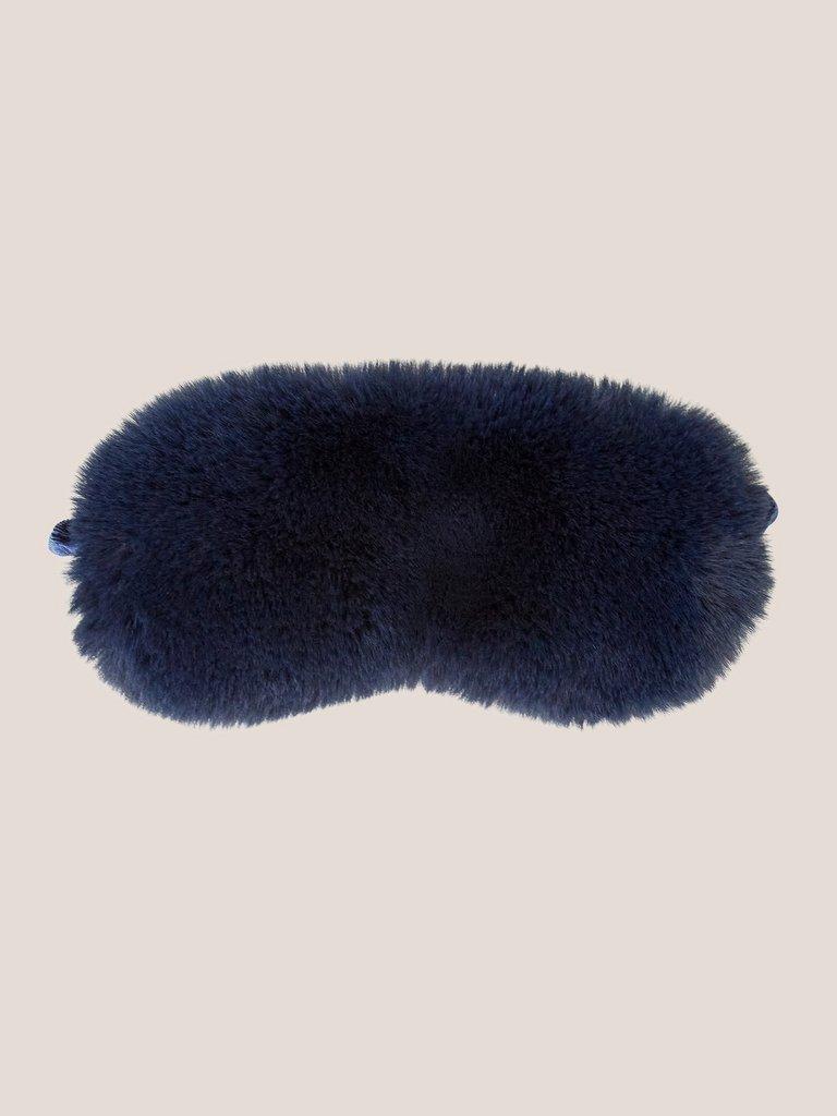 Faux Fur  Velvet Eye Mask in DARK NAVY - FLAT FRONT