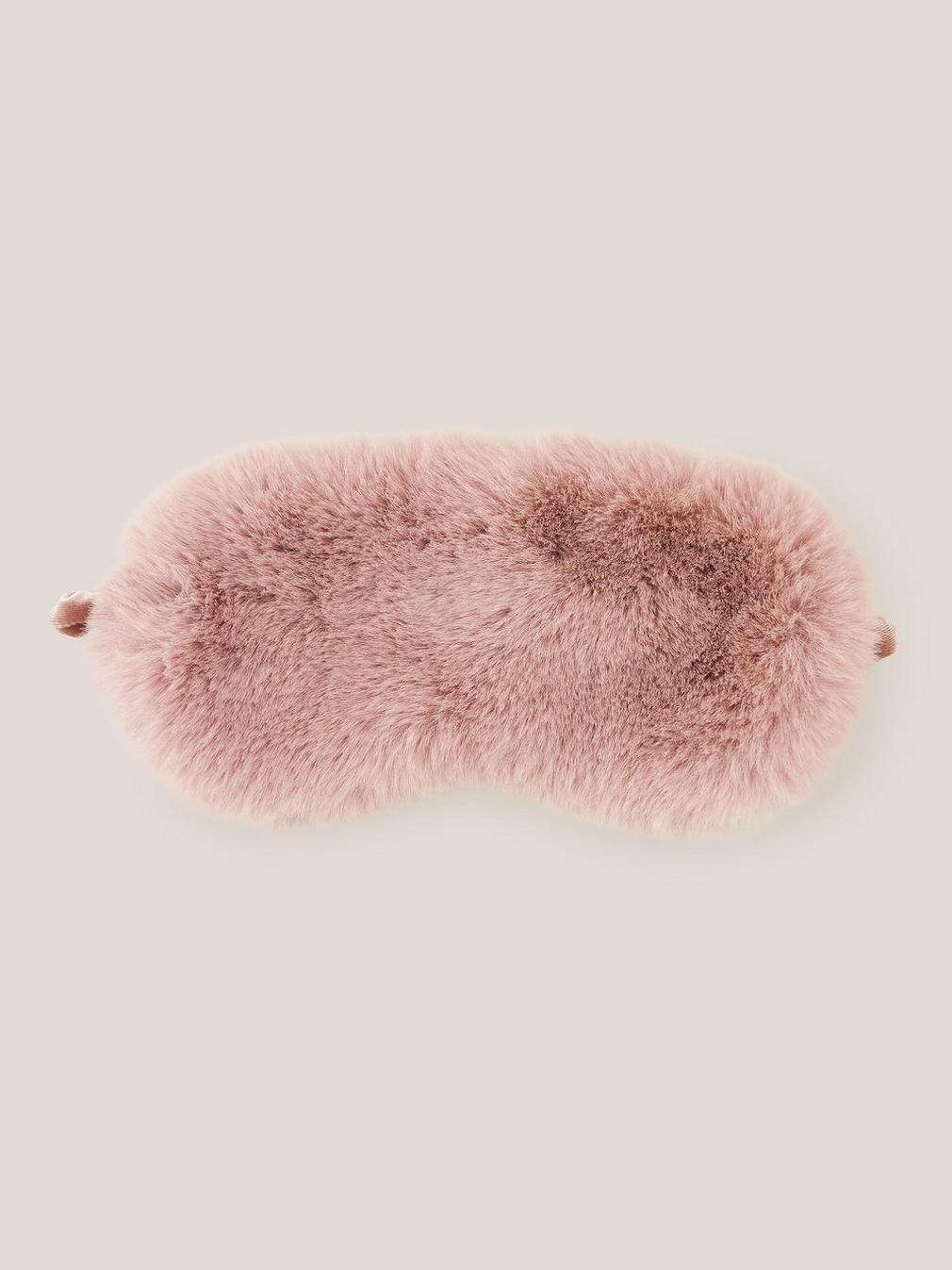 Faux Fur  Velvet Eye Mask in DUS PINK - FLAT FRONT