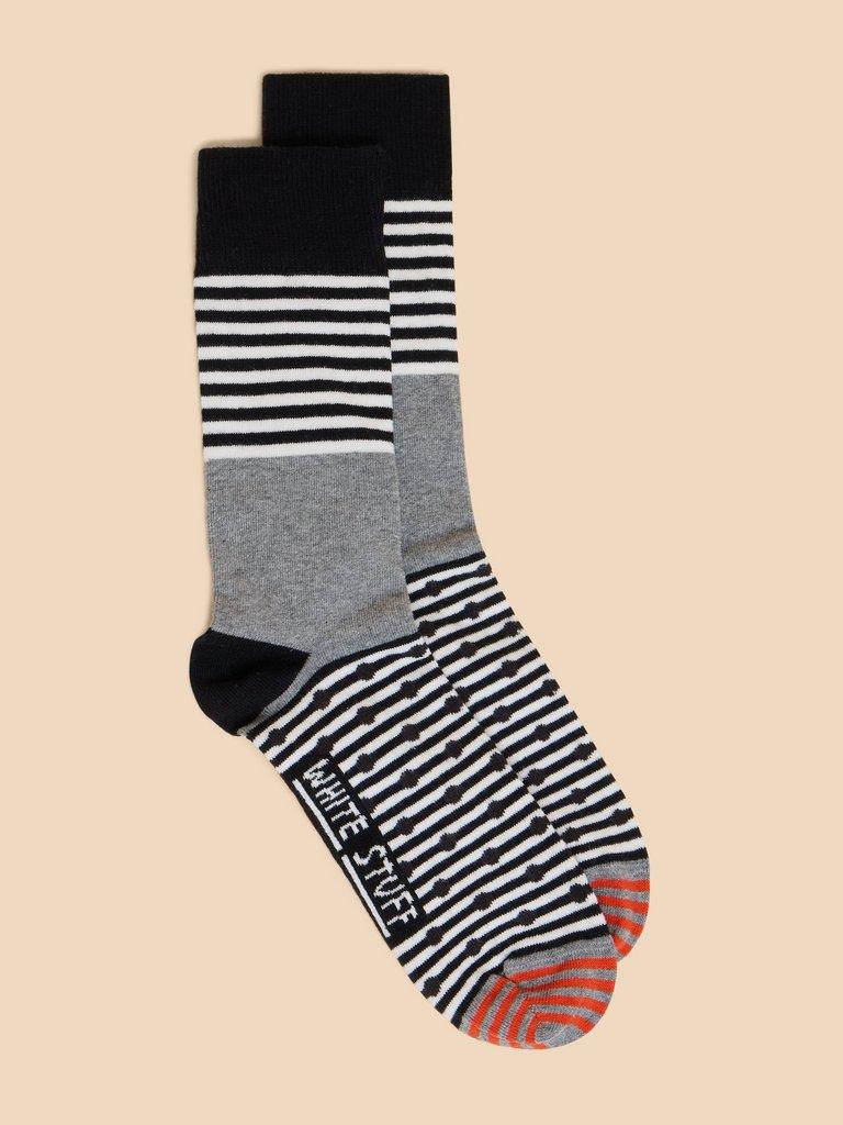 Hotch Potch Ankle Sock in GREY MLT - MODEL FRONT