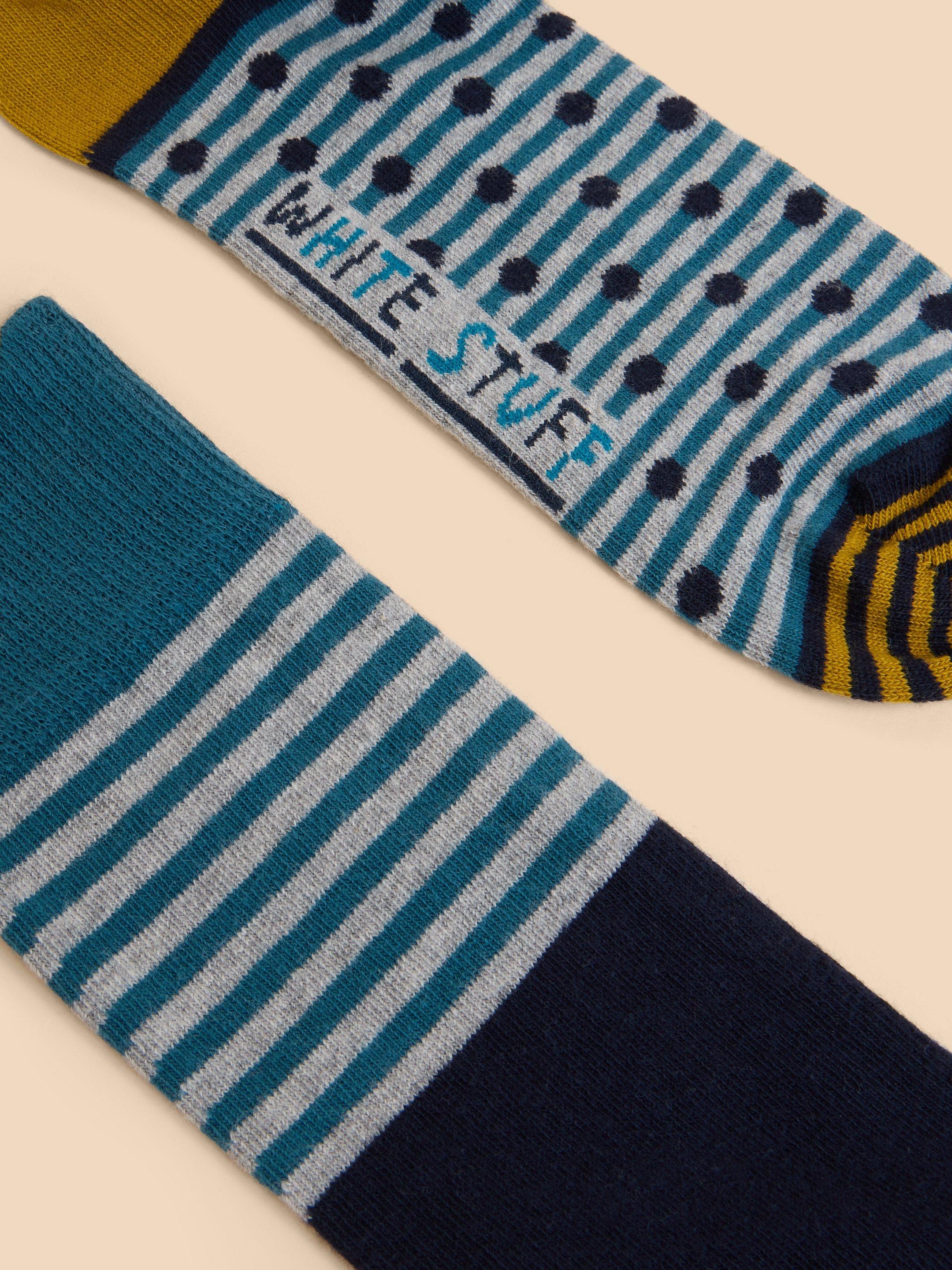 Hotch Potch Ankle Sock in NAVY MULTI White Stuff