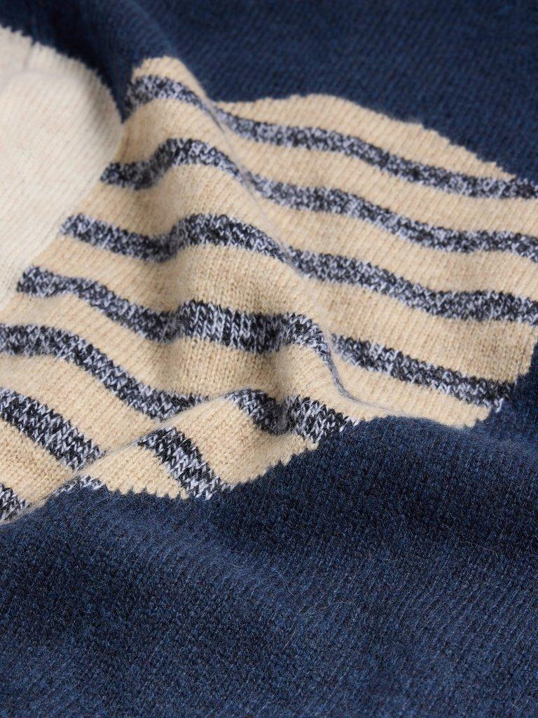 AMBER HEART JUMPER  in NAVY MULTI - FLAT DETAIL