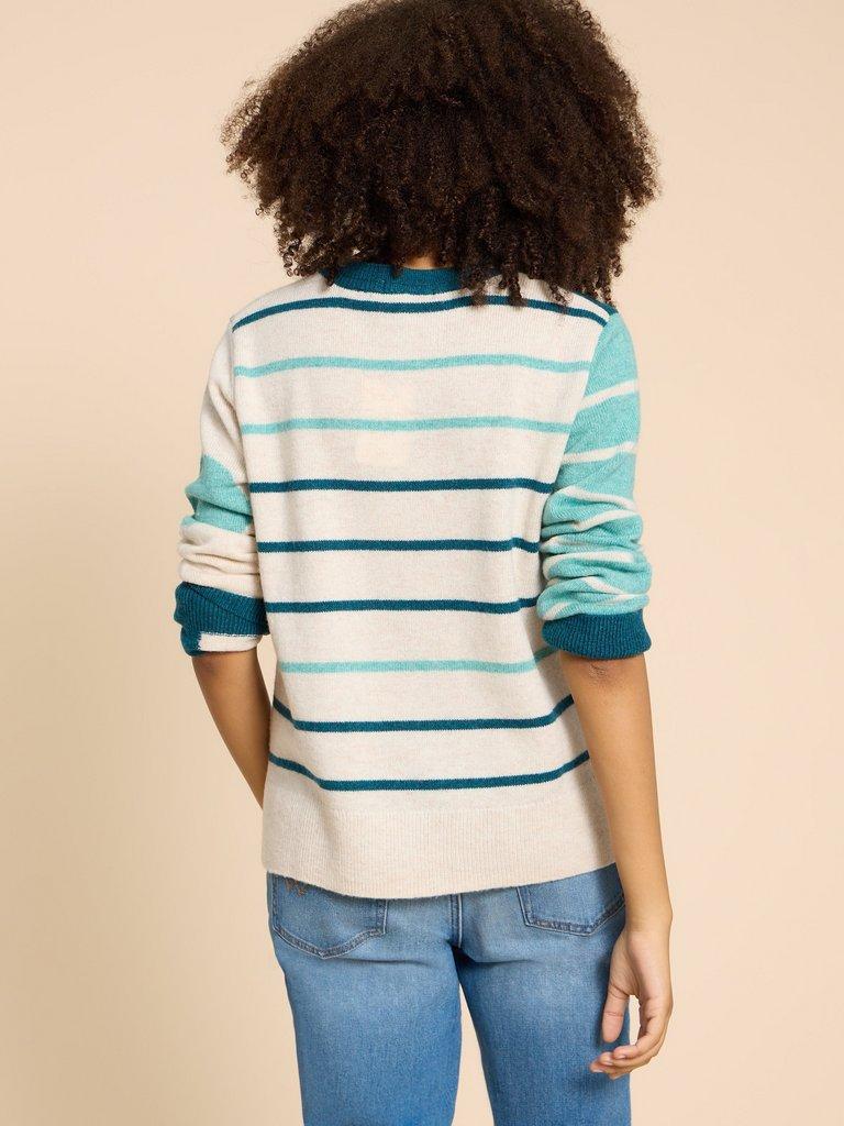 JADE SPOTSTRIPE JUMPER in TEAL MULTI