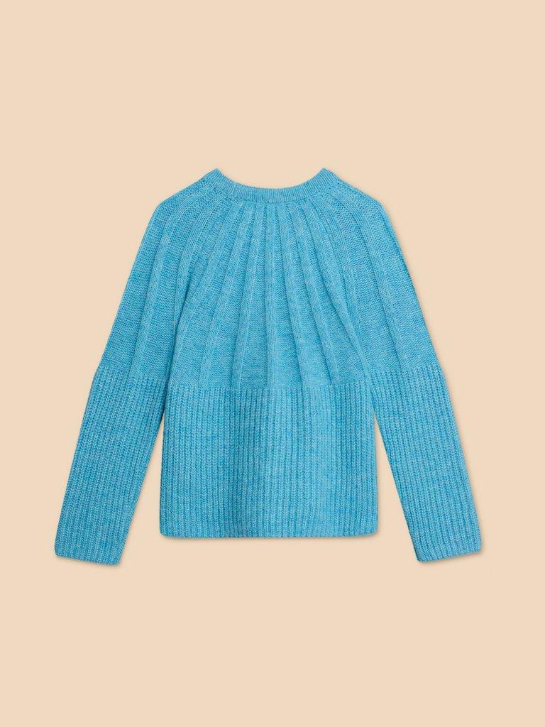 CLOVER JUMPER  in MID BLUE - FLAT BACK