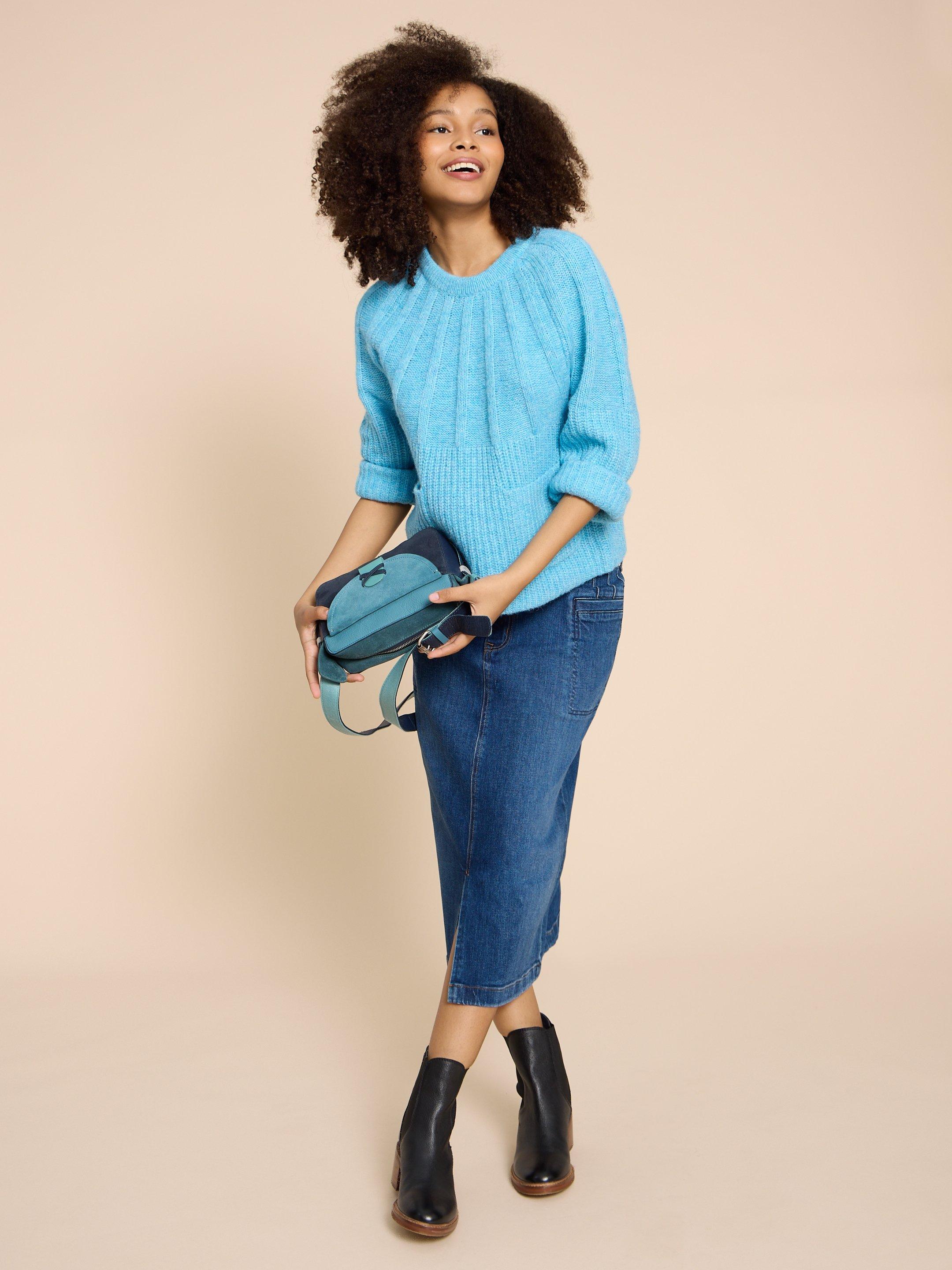 Blue jumper and clearance jeans