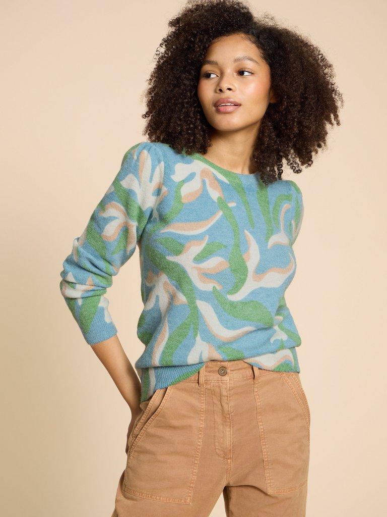 Julie Printed Jumper in BLUE MLT - LIFESTYLE