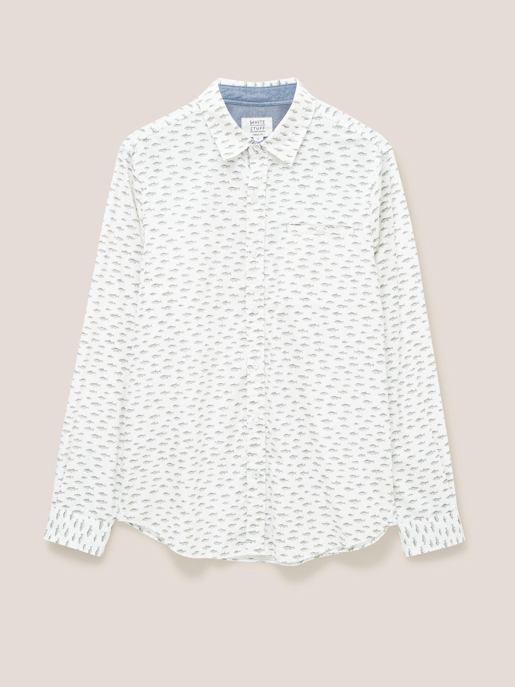 River Fish Printed Shirt in NAT MLT - undefined