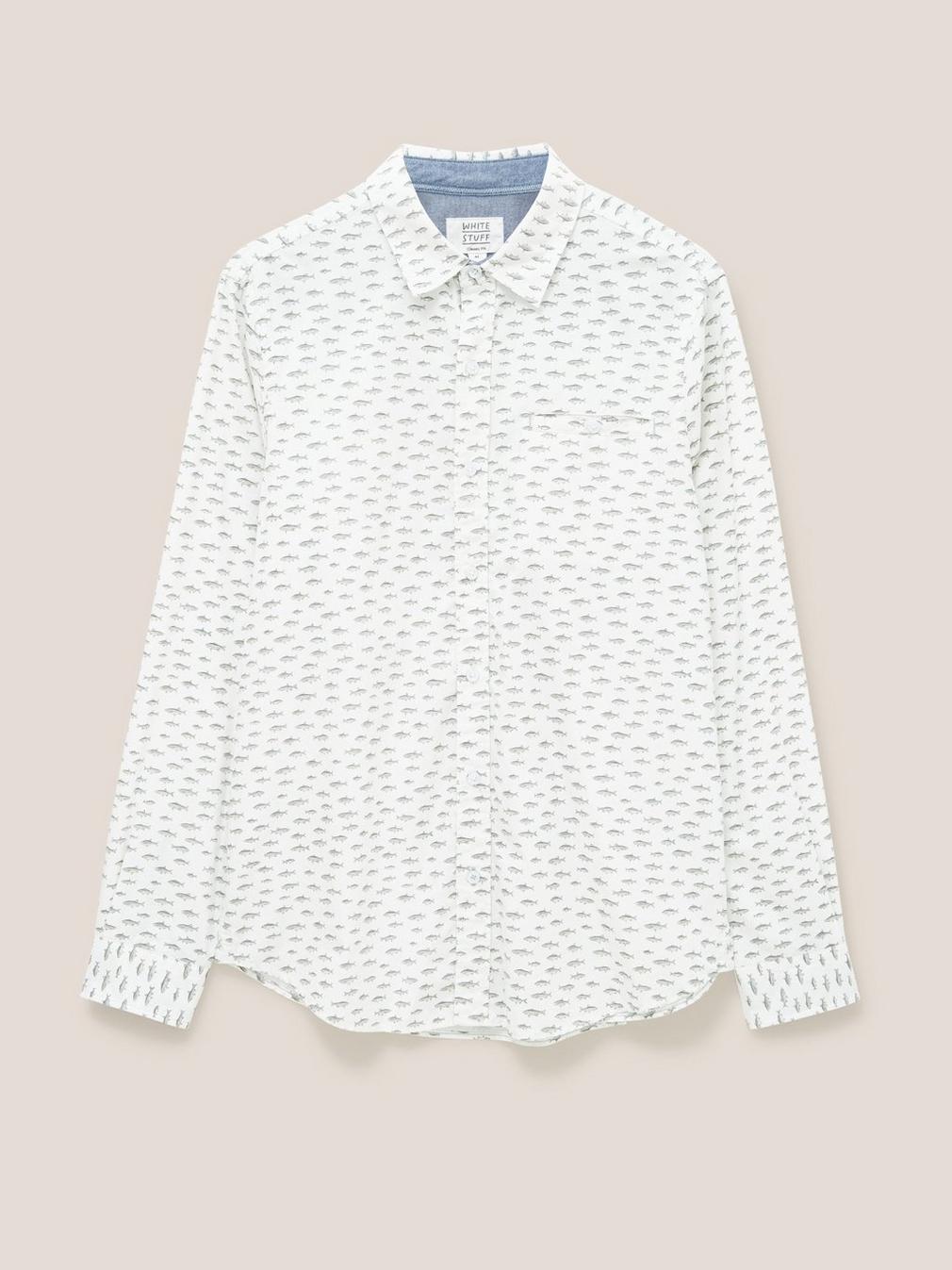 River Fish Printed Shirt in NAT MLT - undefined