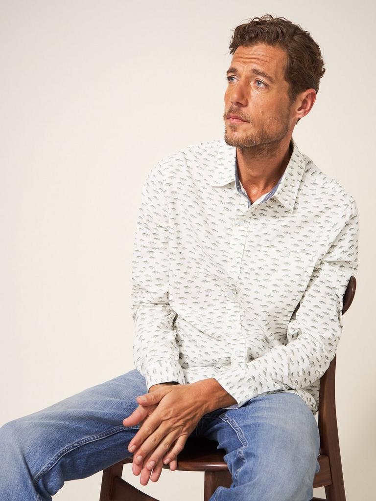 River Fish Printed Shirt in NAT MLT - LIFESTYLE