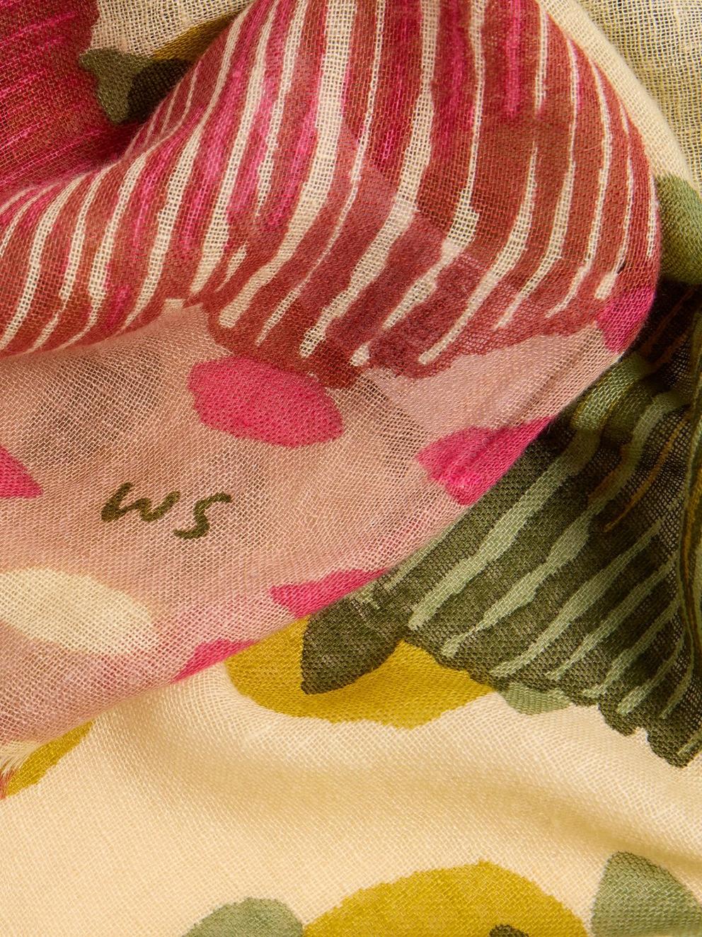 Bejewelled Print Scarf in GREEN PR - FLAT DETAIL