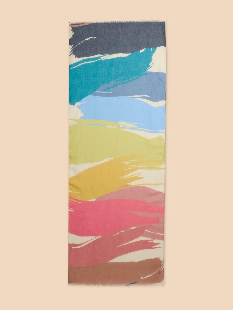 Brushstrokes Print Scarf in IVORY PR - FLAT BACK