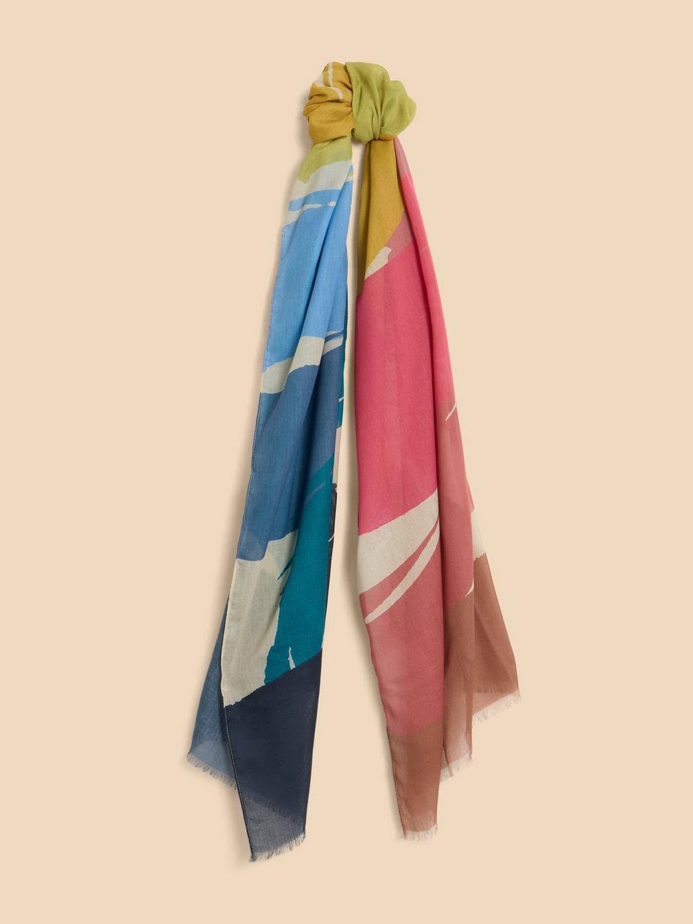 Brushstrokes Print Scarf in IVORY PR - FLAT FRONT