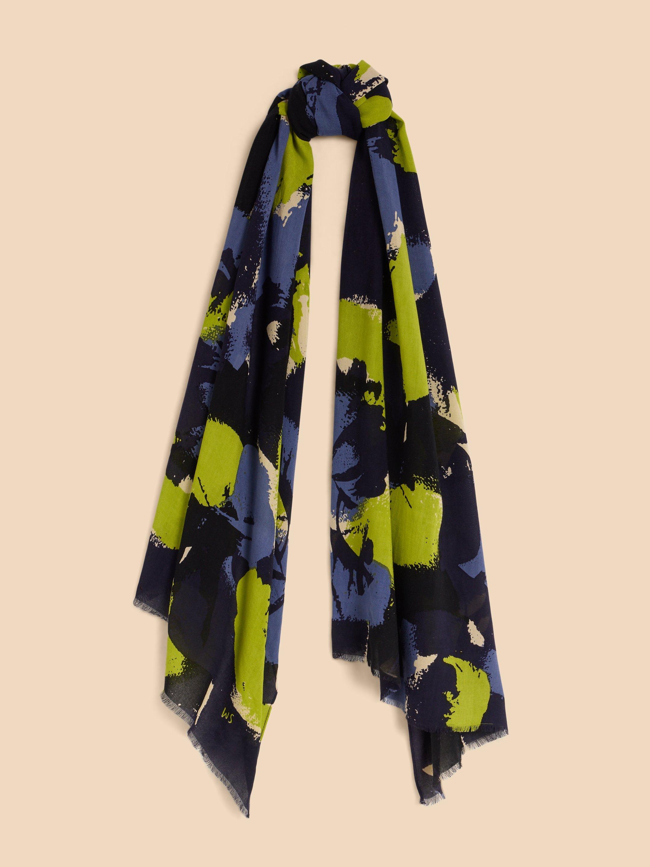Abstract Eco Vero Scarf in BLUE PR - FLAT FRONT