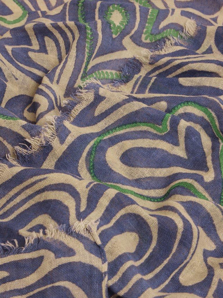 Swirl Heart Scarf in BLUE PR - FLAT DETAIL