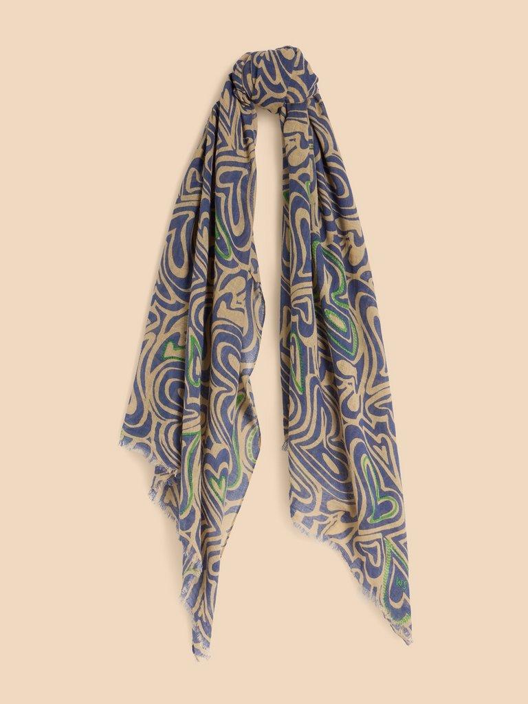 Swirl Heart Scarf in BLUE PR - FLAT FRONT