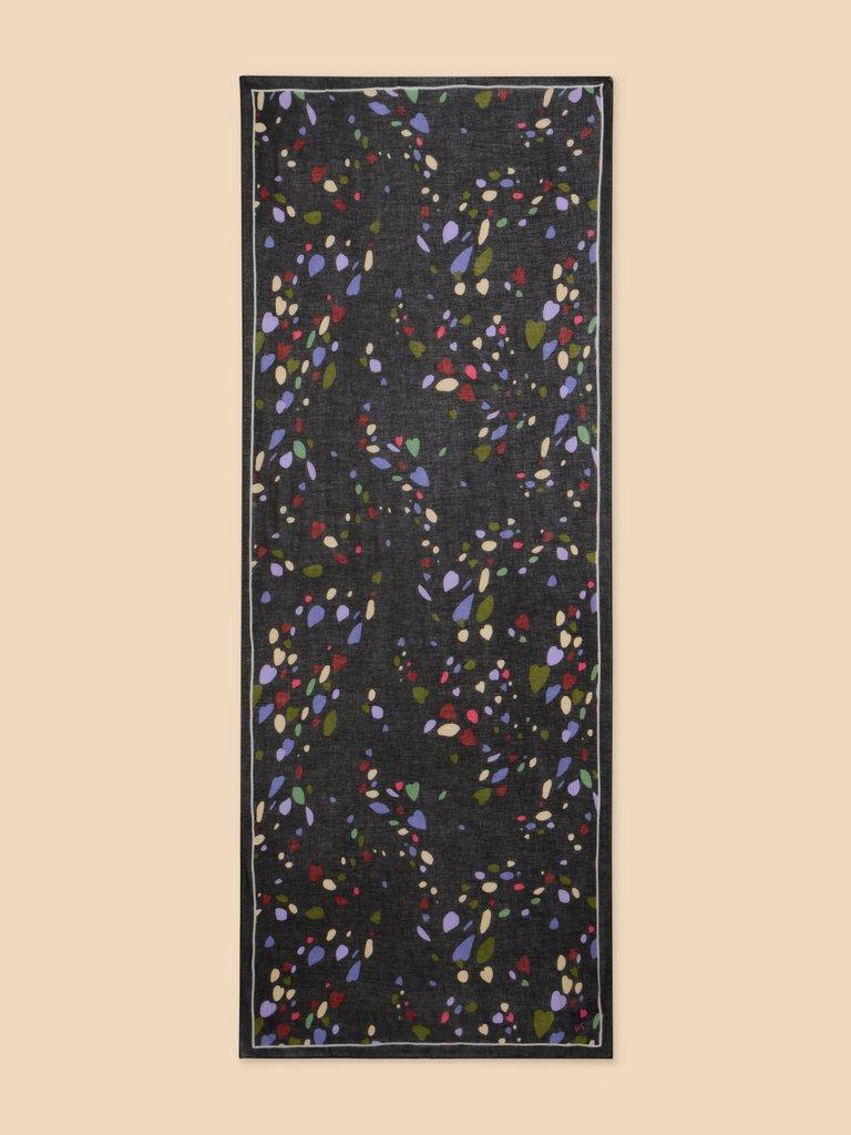 Scattered Heart Scarf in BLK PR - FLAT BACK